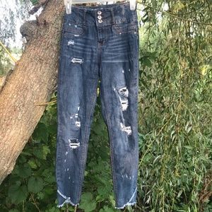 🦋Like New! Corset Waist Distressed Skinny Jeans-EUC!!